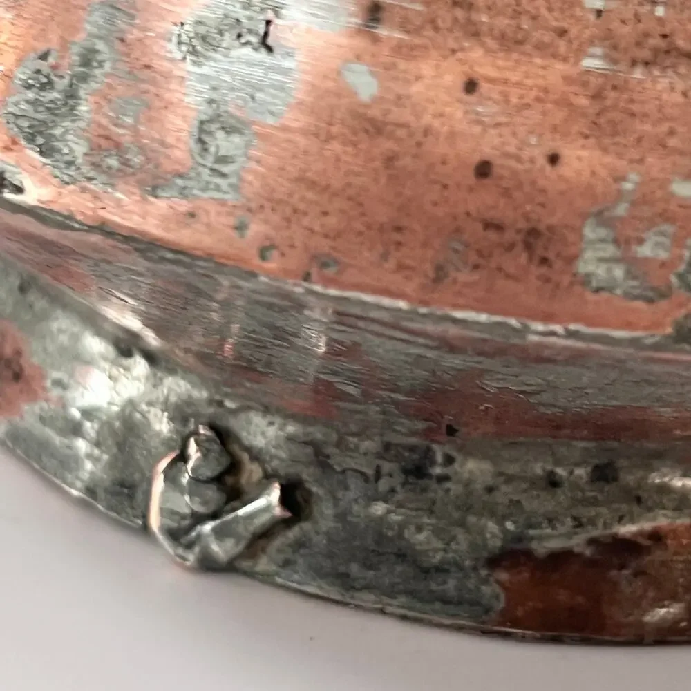 Vintage‎ Hand Hammered Copper Cooking Pot w Lid Rustic Farmhouse Primitive Decor